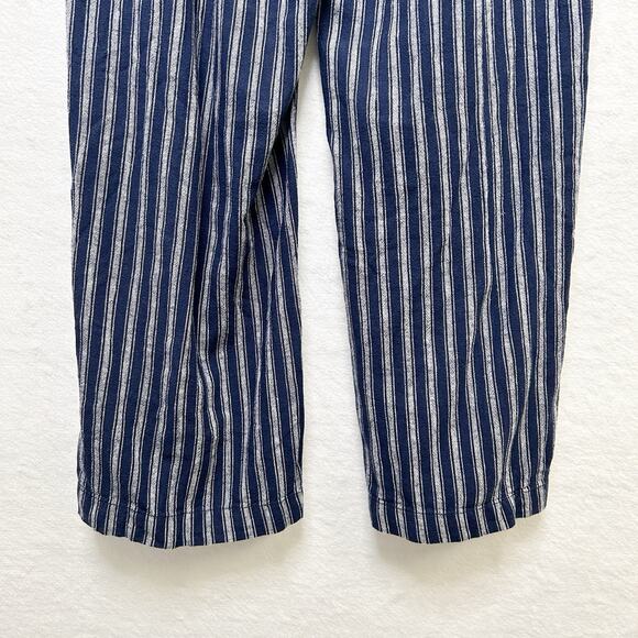 GAP Nautical‎ Striped Wide Leg Linen Pants Vacation Resort Coastal Blue White 16 - Picture 7 of 9